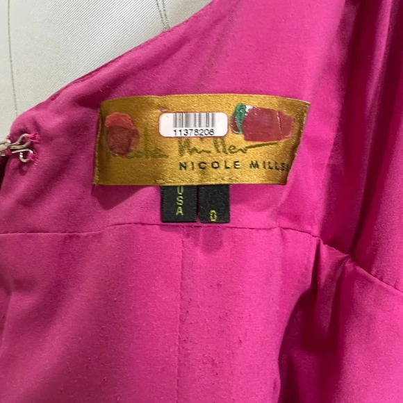 Nicole Miller Full Heart Dark Pink Formal Gown $420 - Picture 10 of 11